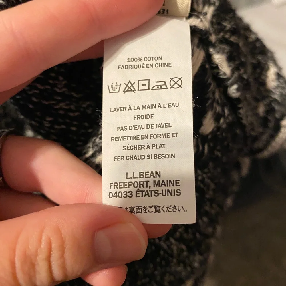 LL Bean Womens Fair Isle Full Zip Cardigan M Cotton Nordic Cabincore Granola